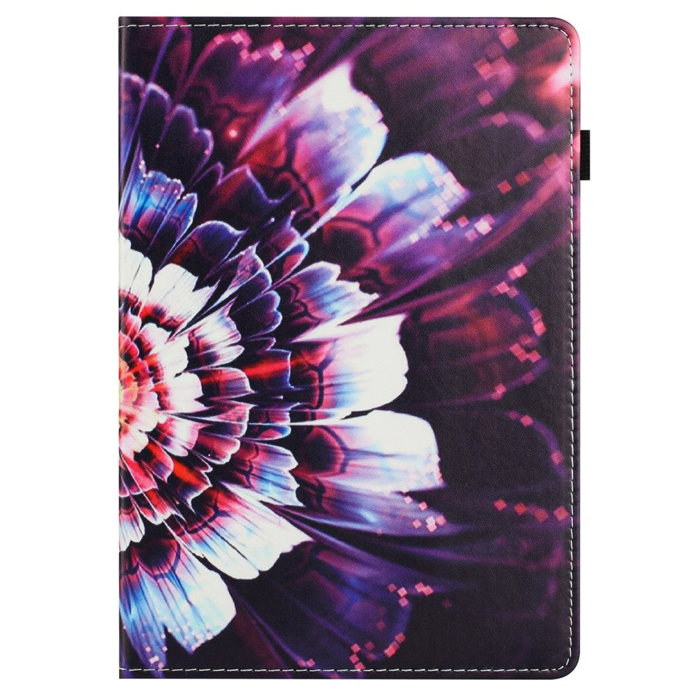 For Lenovo M10 Plus TB-X606F Case Pattern Leather Tablet Cover with Auto Sleep / Wake, Card Holder - Colorful Flowers