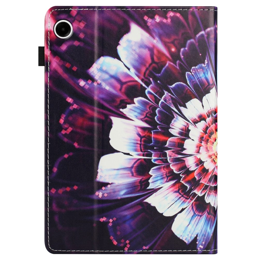 For Lenovo M10 Plus TB-X606F Case Pattern Leather Tablet Cover with Auto Sleep / Wake, Card Holder - Colorful Flowers