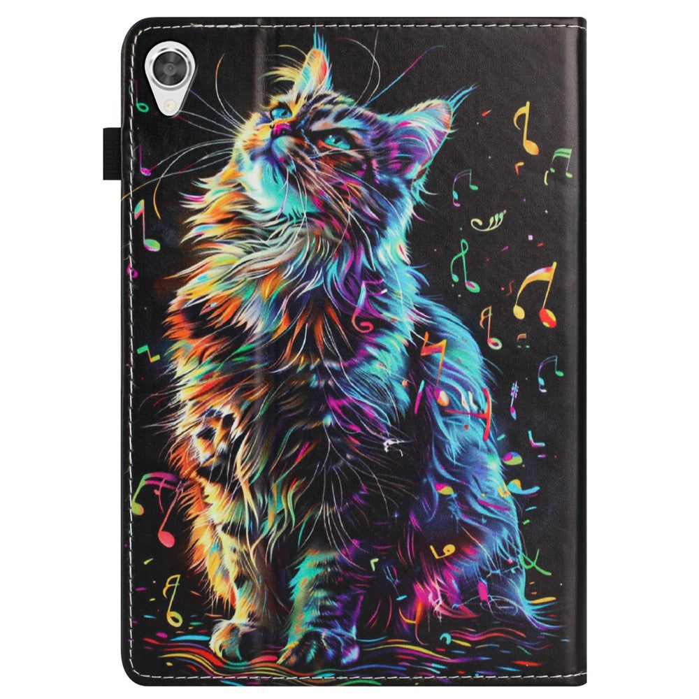 For Lenovo Tab M10 HD Gen 2 Case Pattern Leather Tablet Cover with Auto Sleep / Wake, Card Holder - Flower Fox