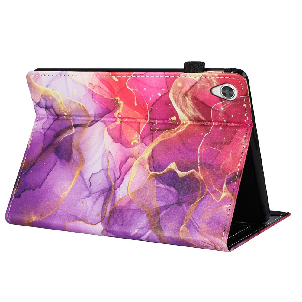 For Lenovo Tab M10 HD Gen 2 Case Pattern Leather Tablet Cover with Auto Sleep / Wake, Card Holder - Pink Gold Marble