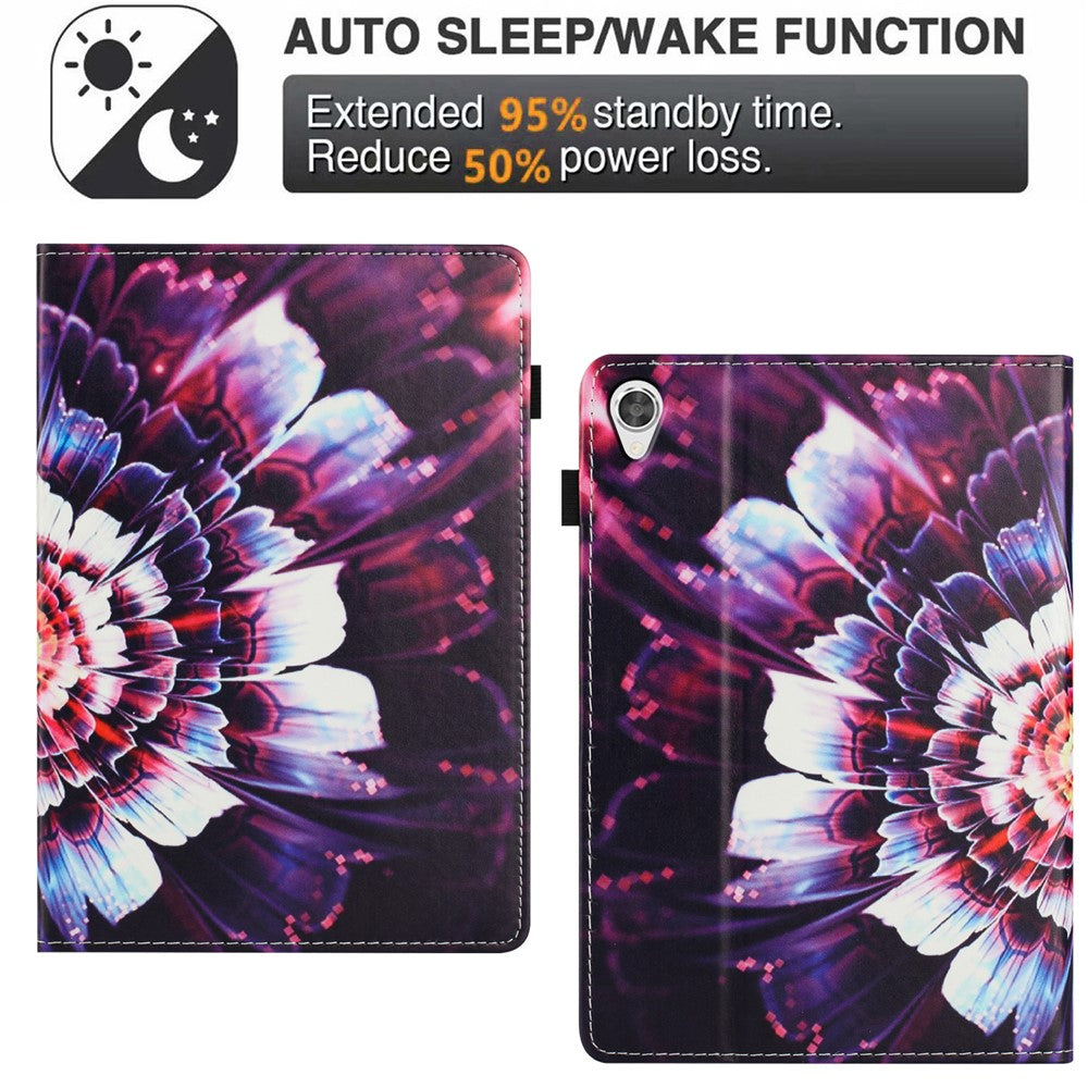 For Lenovo Tab M10 HD Gen 2 Case Pattern Leather Tablet Cover with Auto Sleep / Wake, Card Holder - Colorful Flowers