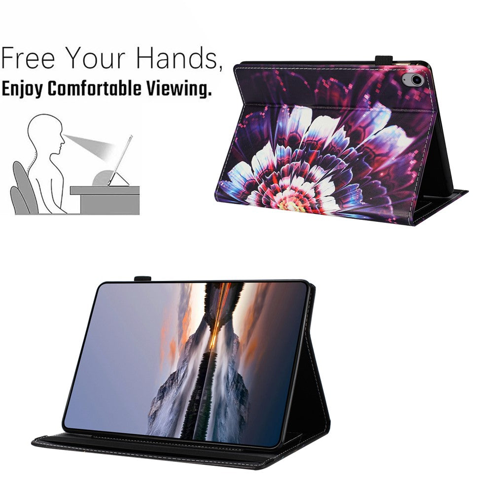 For Lenovo Tab P11 TB-J606F Case Pattern Leather Tablet Cover with Auto Sleep / Wake, Card Holder - Colorful Flowers