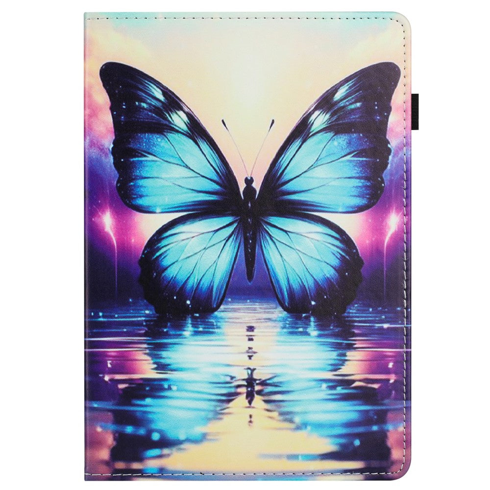 For Lenovo Tab P11 TB-J606F Case Pattern Leather Tablet Cover with Auto Sleep / Wake, Card Holder - Butterfly Reflection