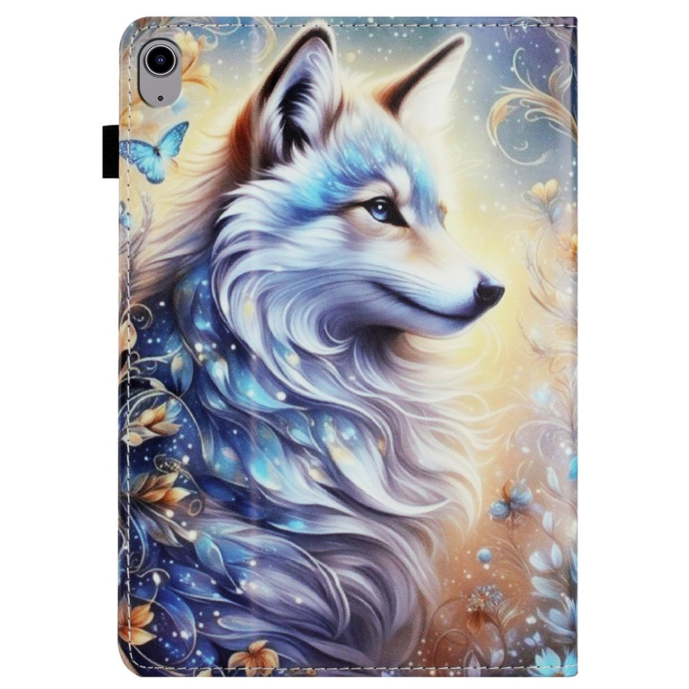 For Lenovo Tab P11 Gen 2 Case Pattern Leather Tablet Cover with Auto Sleep / Wake, Card Holder - White Wolf