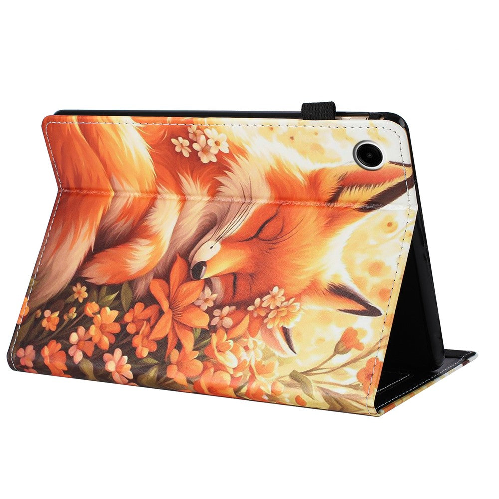 For Lenovo Tab M10 Plus (3rd Gen) Case Pattern Leather Tablet Cover with Auto Sleep / Wake, Card Holder - Pink Gold Marble