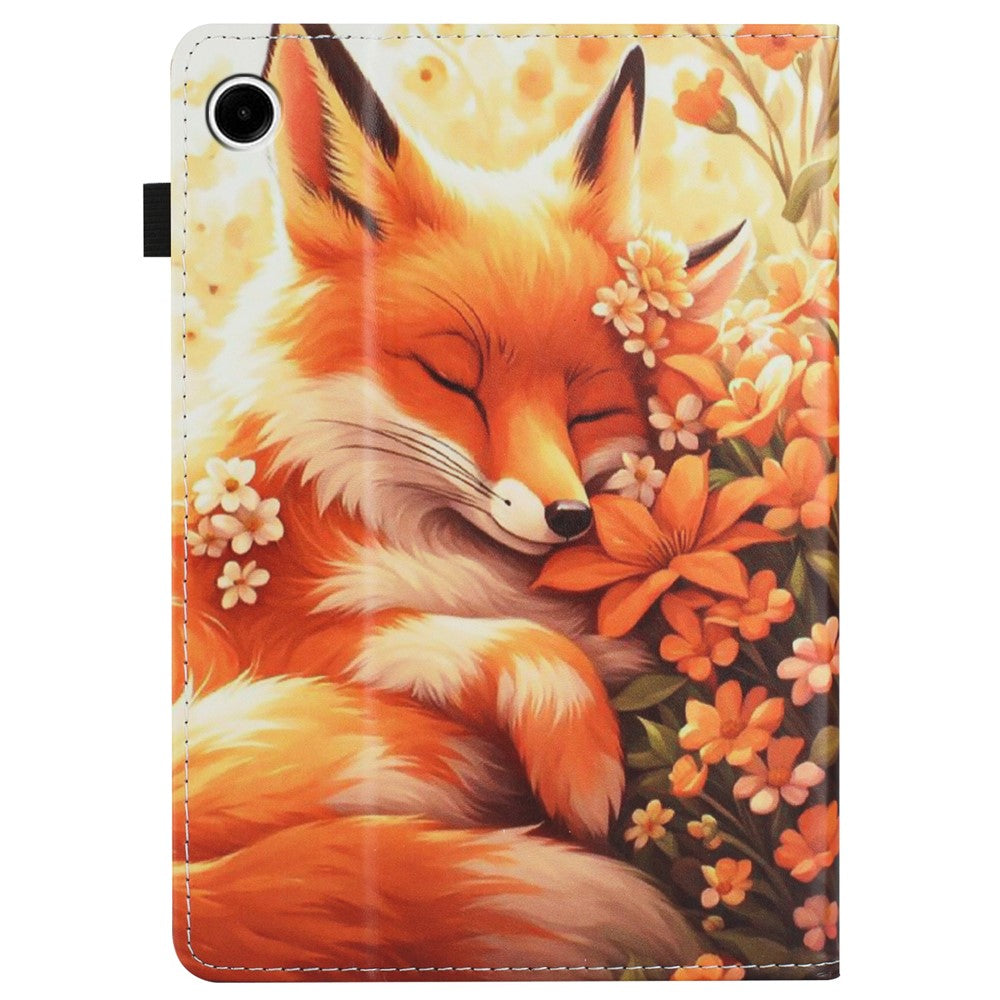 For Lenovo Tab M10 Plus (3rd Gen) Case Pattern Leather Tablet Cover with Auto Sleep / Wake, Card Holder - Pink Gold Marble