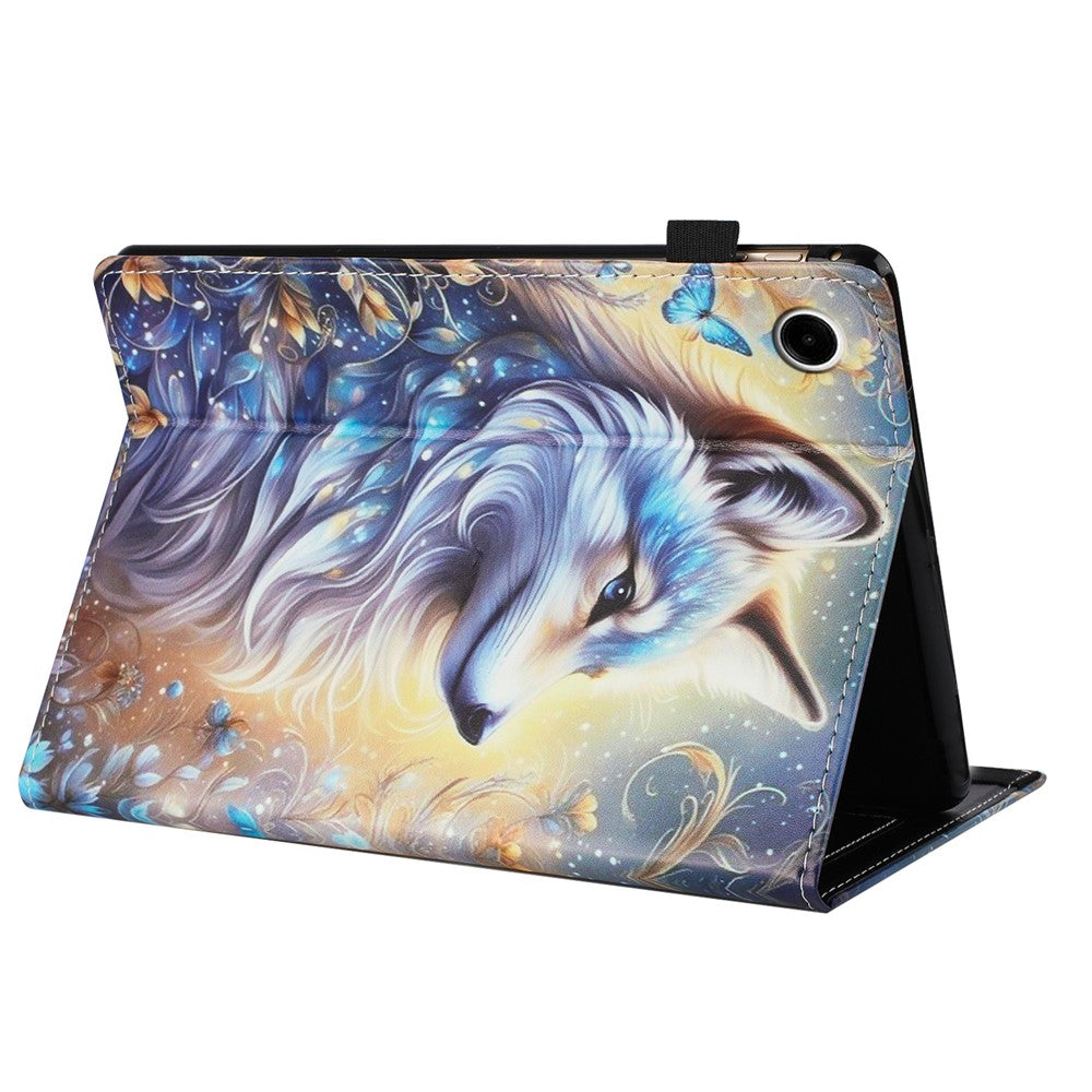 For Lenovo Tab M10 (Gen 3) Case Pattern Leather Tablet Cover with Auto Sleep / Wake, Card Holder - White Wolf