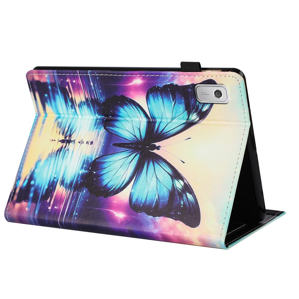 For Lenovo Tab M9 Case Pattern Leather Tablet Cover with Auto Sleep / Wake, Card Holder - Flower Fox