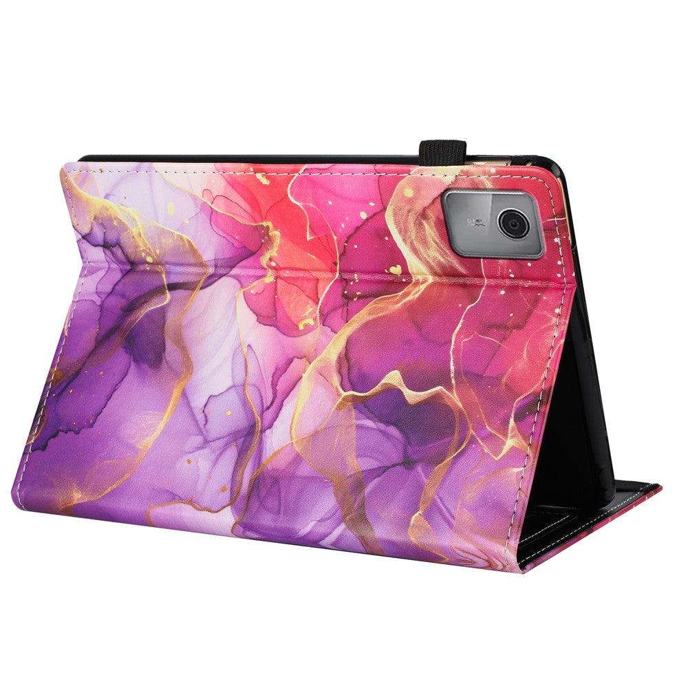 Tablet Case For Lenovo Tab M11 / Xiaoxin Pad 11 2024 Pattern Leather Cover with Auto Sleep / Wake, Card Holder - Pink Gold Marble