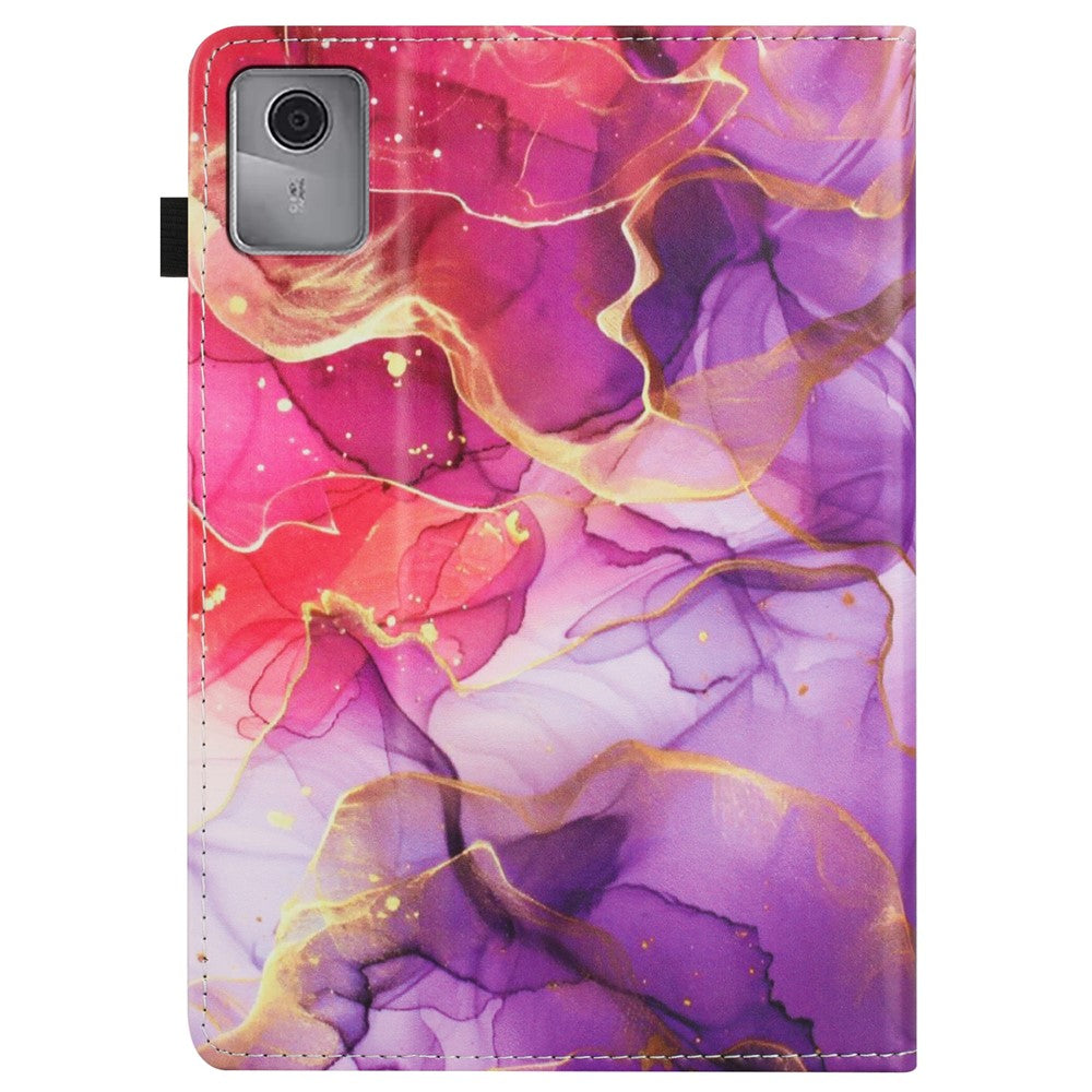 Tablet Case For Lenovo Tab M11 / Xiaoxin Pad 11 2024 Pattern Leather Cover with Auto Sleep / Wake, Card Holder - Pink Gold Marble