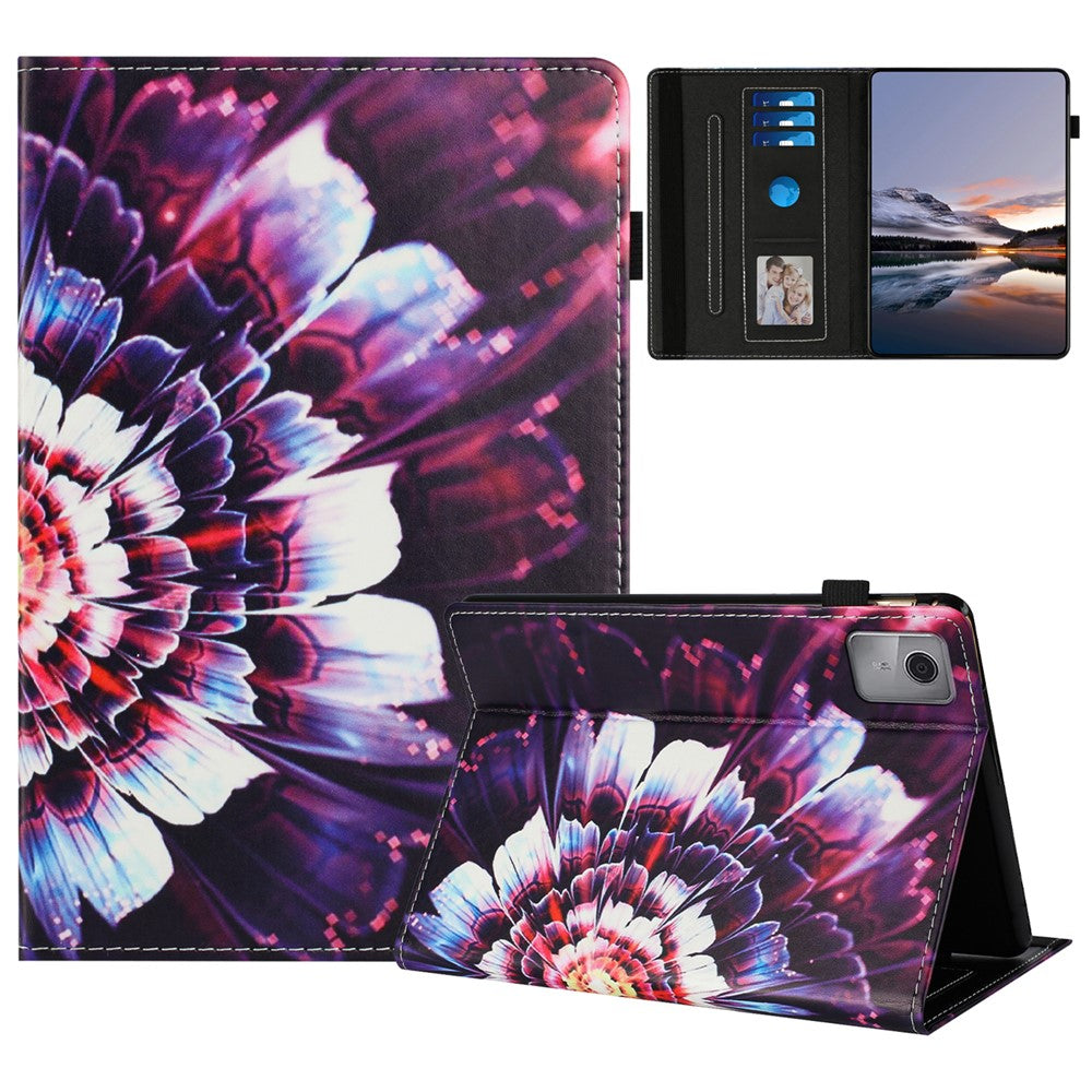 Tablet Case For Lenovo Tab M11 / Xiaoxin Pad 11 2024 Pattern Leather Cover with Auto Sleep / Wake, Card Holder - Colorful Flowers