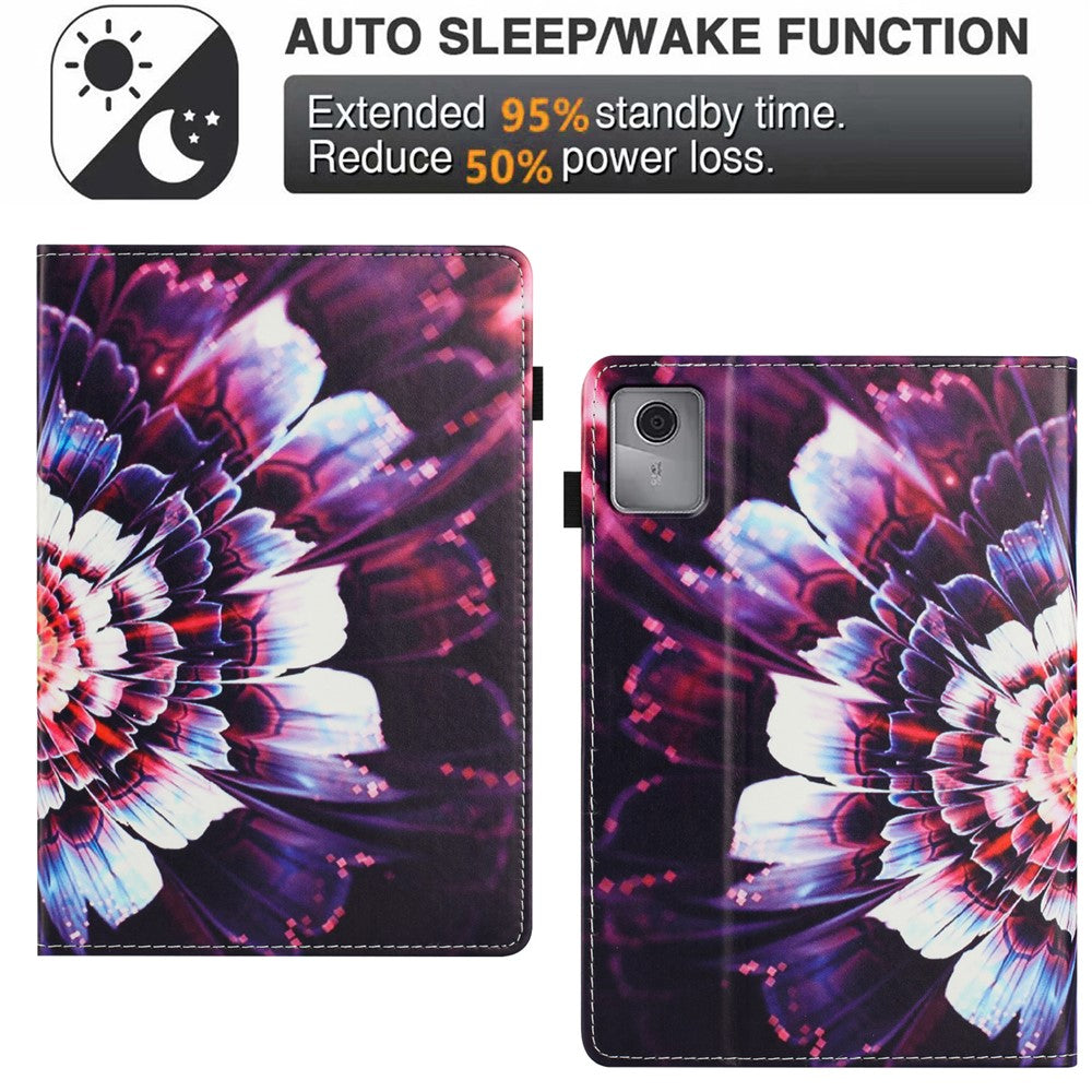 Tablet Case For Lenovo Tab M11 / Xiaoxin Pad 11 2024 Pattern Leather Cover with Auto Sleep / Wake, Card Holder - Colorful Flowers