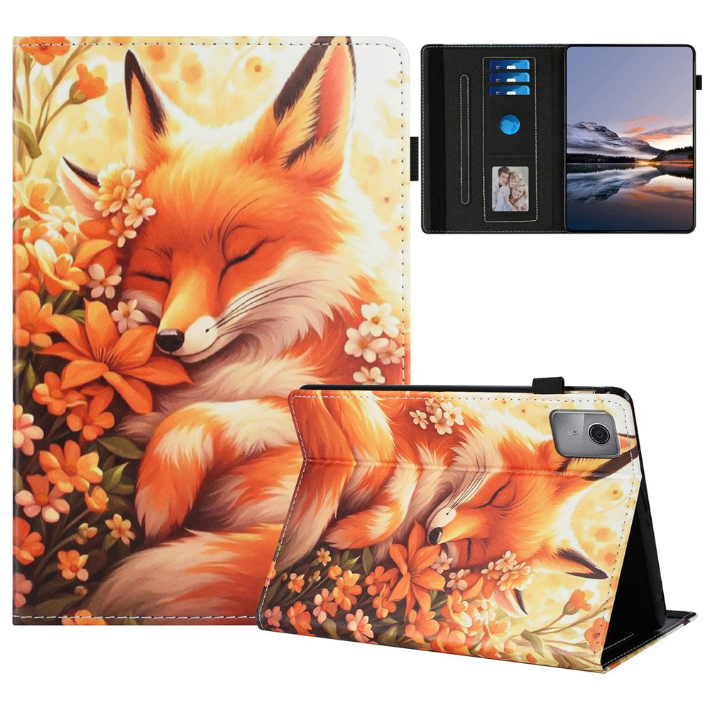 Tablet Case For Lenovo Tab M11 / Xiaoxin Pad 11 2024 Pattern Leather Cover with Auto Sleep / Wake, Card Holder - Musical Note Cat