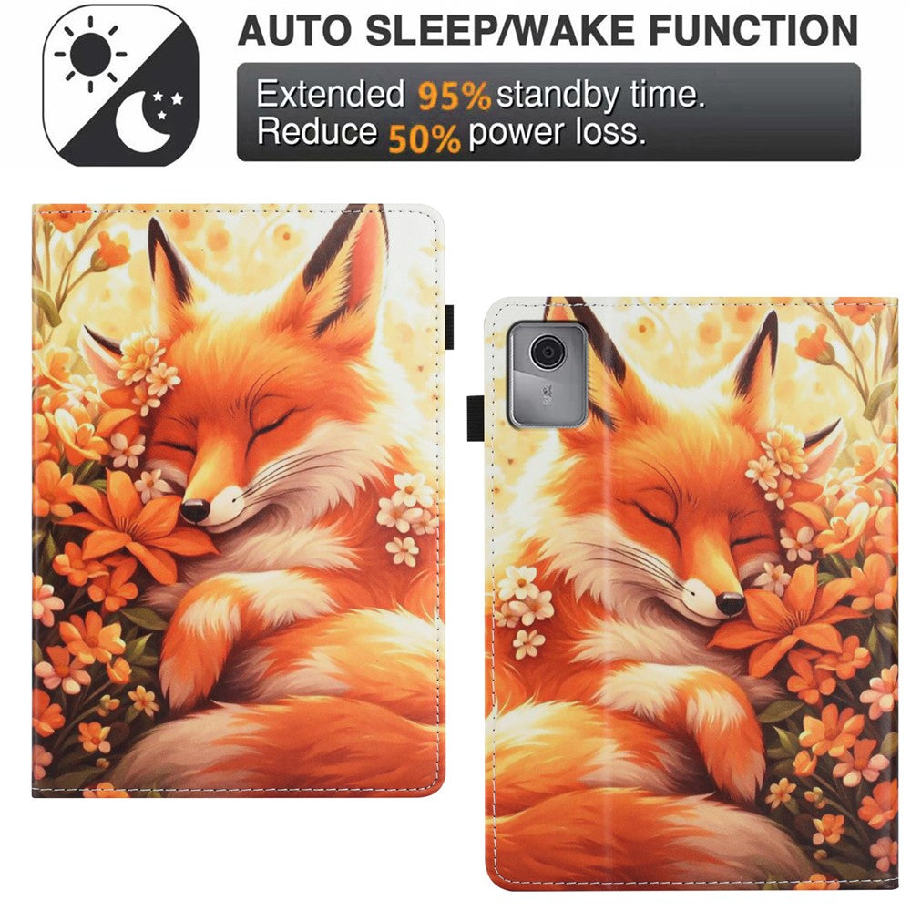 Tablet Case For Lenovo Tab M11 / Xiaoxin Pad 11 2024 Pattern Leather Cover with Auto Sleep / Wake, Card Holder - Musical Note Cat