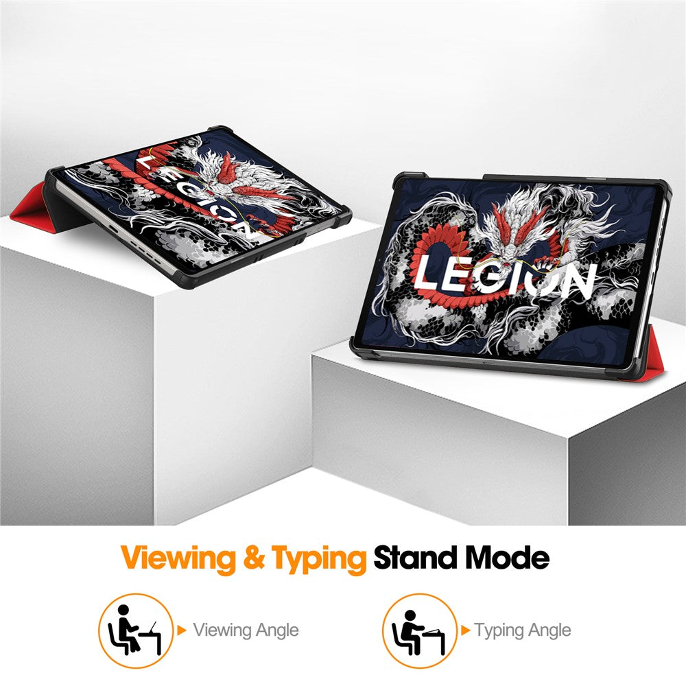 For Lenovo Legion Y700 (2025) Case Anti-Drop Leather Stand Tablet Cover - Red