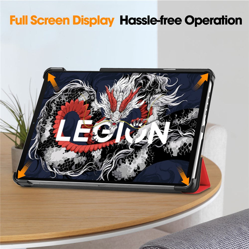 For Lenovo Legion Y700 (2025) Case Anti-Drop Leather Stand Tablet Cover - Red