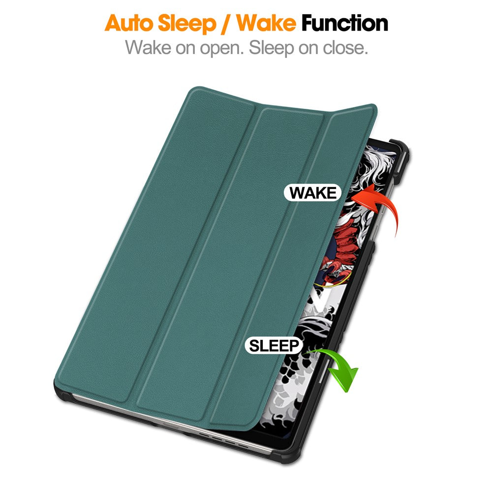 For Lenovo Legion Y700 (2025) Case Anti-Drop Leather Stand Tablet Cover - Blackish Green
