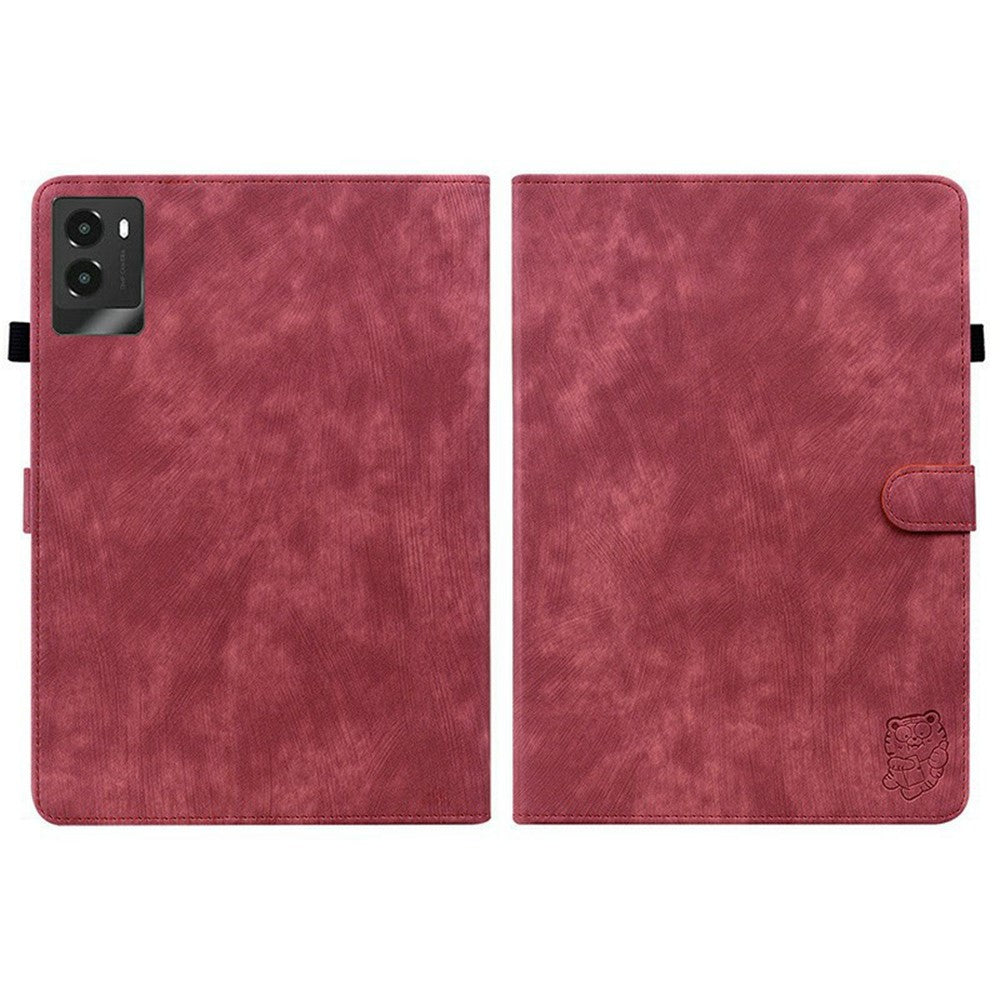For Lenovo Legion Y700 (2025) Cases Tiger Imprint Anti-Scratch PU Leather Tablet Cover - Red