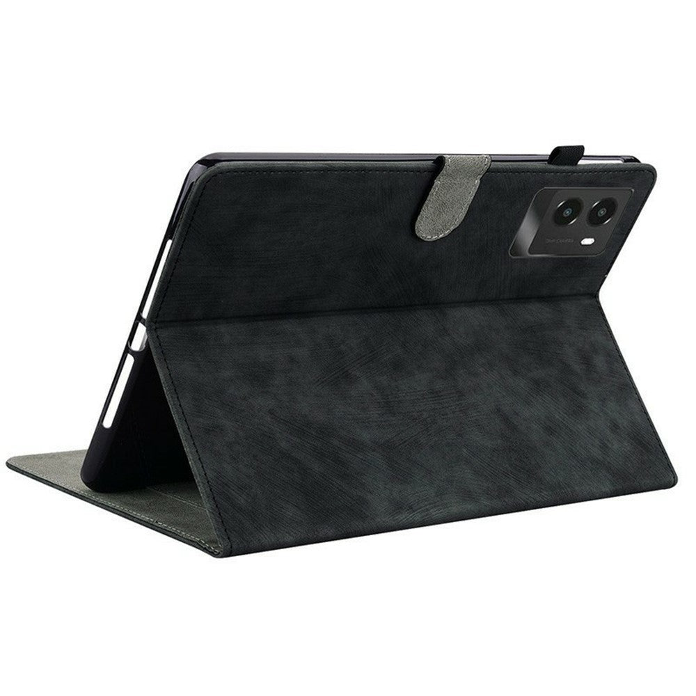 For Lenovo Legion Y700 (2025) Cases Tiger Imprint Anti-Scratch PU Leather Tablet Cover - Black