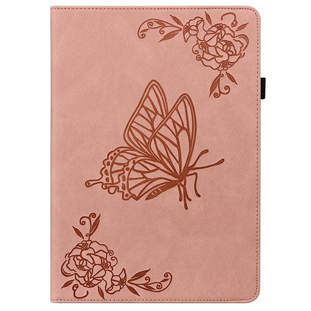 For Lenovo Legion Y700 (2025) Case Butterfly Flower Imprint PU Leather Tablet Cover with Card Slots - Pink