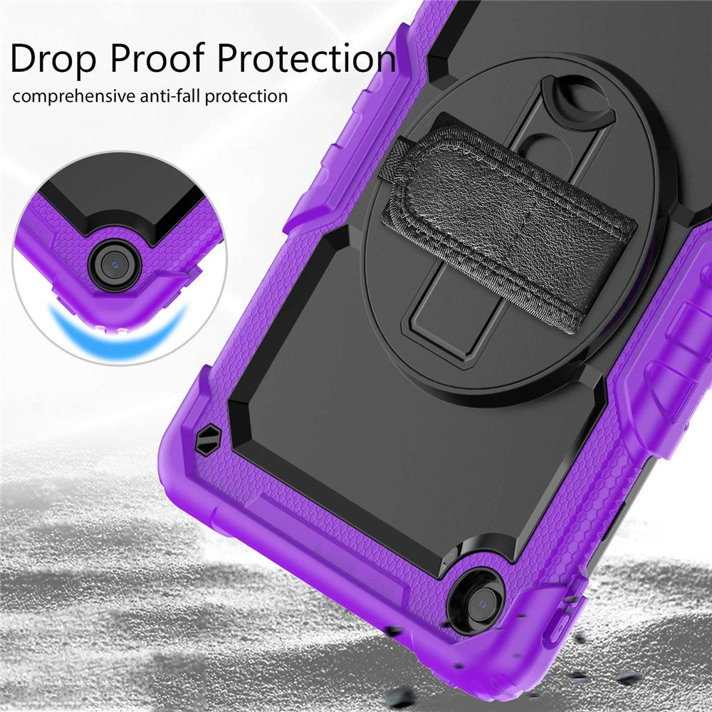 For Lenovo Tab M10 Plus (3rd Gen) / Xiaoxin Pad 2022 10.6 inch 125FU / 128FU Silicone+PC Protective Case with Shoulder Strap Anti-Scratch Cover Shockproof Portable Tablet Kickstand Case - Purple
