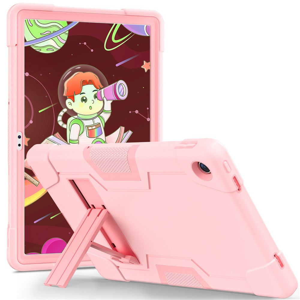 For Lenovo Tab M10 Plus (3rd Gen) / Xiaoxin Pad 2022 10.6 inch 125FU / 128FU Protective Case Robot Pattern Silicone+PC Tablet Anti-Scratch Cover Shockproof Portable Kickstand Case - Rose Gold