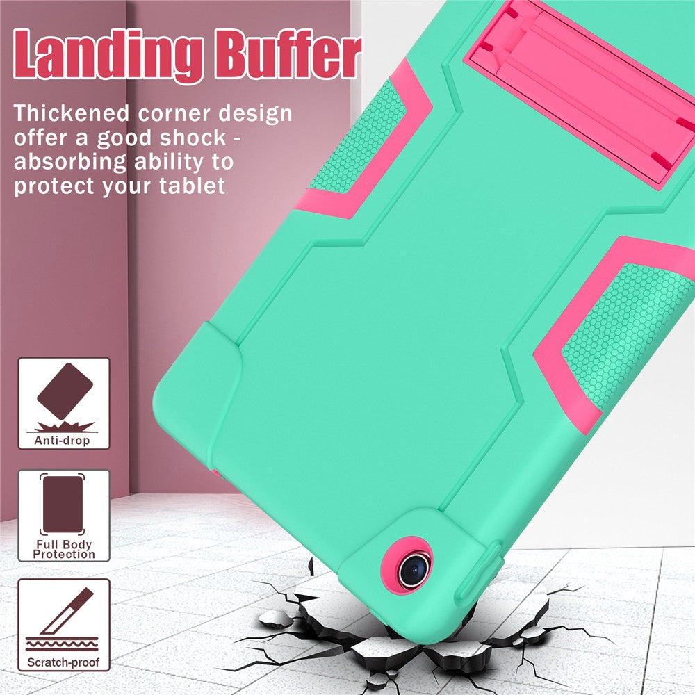 For Lenovo Tab M10 Plus (3rd Gen) / Xiaoxin Pad 2022 10.6 inch 125FU / 128FU Protective Case Robot Pattern Silicone+PC Tablet Anti-Scratch Cover Shockproof Portable Kickstand Case - Mint Green / Rose