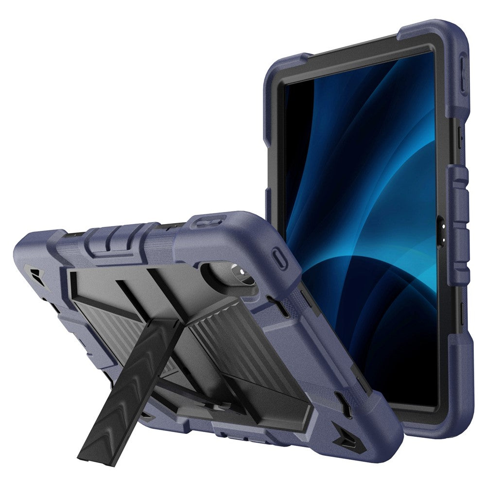 Tablet Case For Lenovo Tab M11 TB330FU 331FC / K11 / Xiaoxin Pad 11 2024 PC + Silicone Shockproof Protective Cover with Kickstand - Navy Blue + Black