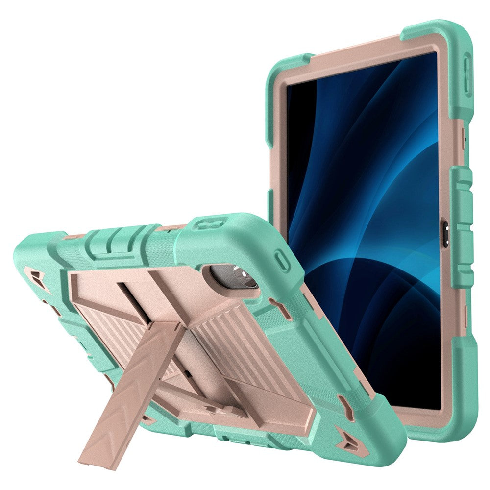 Tablet Case For Lenovo Tab M11 TB330FU 331FC / K11 / Xiaoxin Pad 11 2024 PC + Silicone Shockproof Protective Cover with Kickstand - Green + Pink