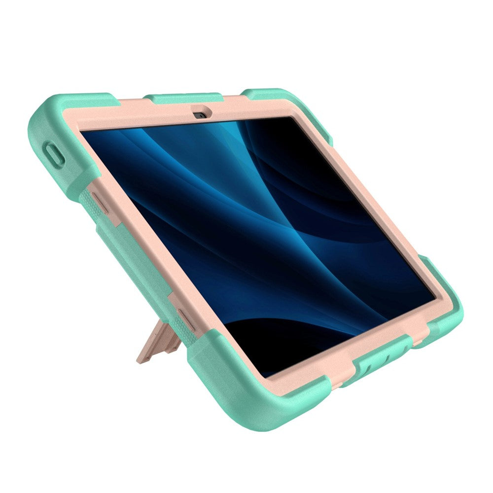 Tablet Case For Lenovo Tab M11 TB330FU 331FC / K11 / Xiaoxin Pad 11 2024 PC + Silicone Shockproof Protective Cover with Kickstand - Green + Pink