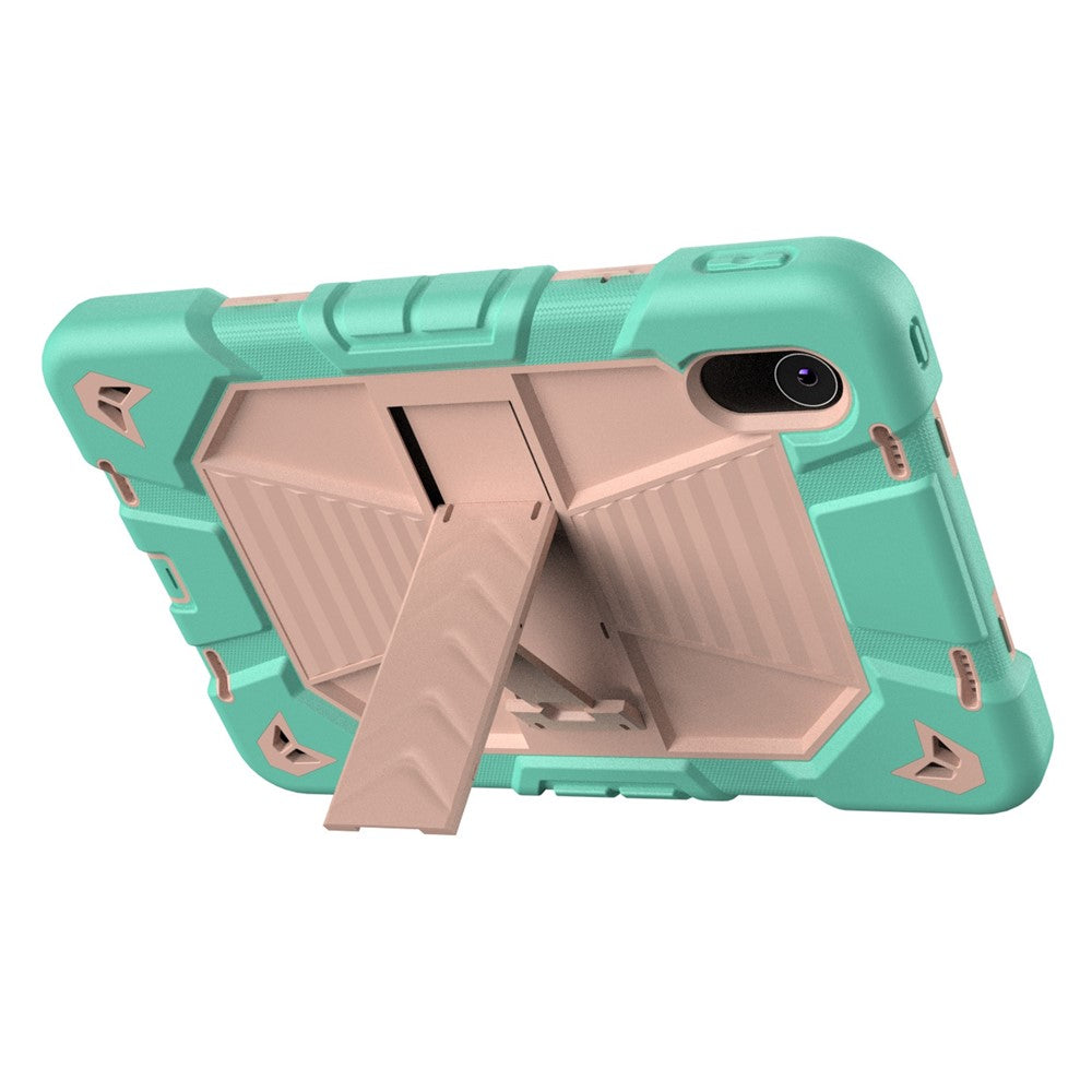 Tablet Case For Lenovo Tab M11 TB330FU 331FC / K11 / Xiaoxin Pad 11 2024 PC + Silicone Shockproof Protective Cover with Kickstand - Green + Pink