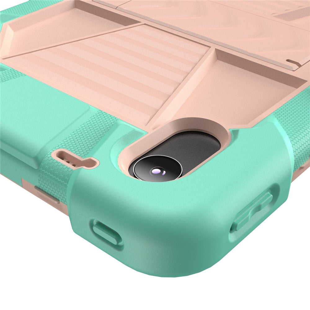 Tablet Case For Lenovo Tab M11 TB330FU 331FC / K11 / Xiaoxin Pad 11 2024 PC + Silicone Shockproof Protective Cover with Kickstand - Green + Pink
