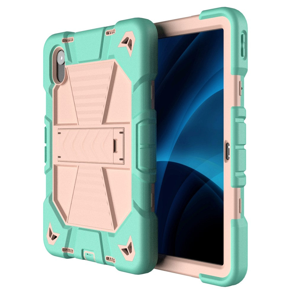 Tablet Case For Lenovo Tab M11 TB330FU 331FC / K11 / Xiaoxin Pad 11 2024 PC + Silicone Shockproof Protective Cover with Kickstand - Green + Pink