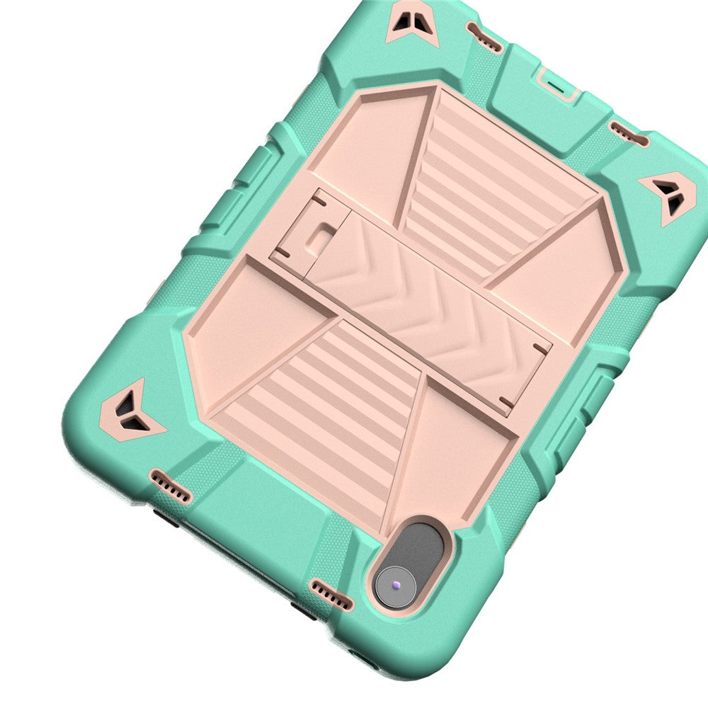 Tablet Case For Lenovo Tab M11 TB330FU 331FC / K11 / Xiaoxin Pad 11 2024 PC + Silicone Shockproof Protective Cover with Kickstand - Green + Pink