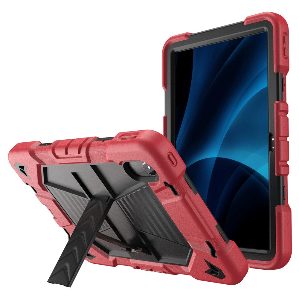 Tablet Case For Lenovo Tab M11 TB330FU 331FC / K11 / Xiaoxin Pad 11 2024 PC + Silicone Shockproof Protective Cover with Kickstand - Red + Black
