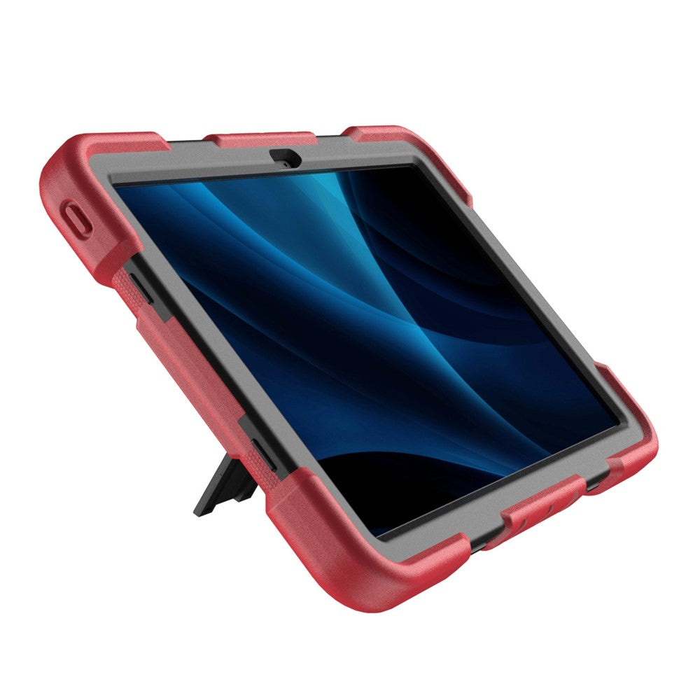 Tablet Case For Lenovo Tab M11 TB330FU 331FC / K11 / Xiaoxin Pad 11 2024 PC + Silicone Shockproof Protective Cover with Kickstand - Red + Black