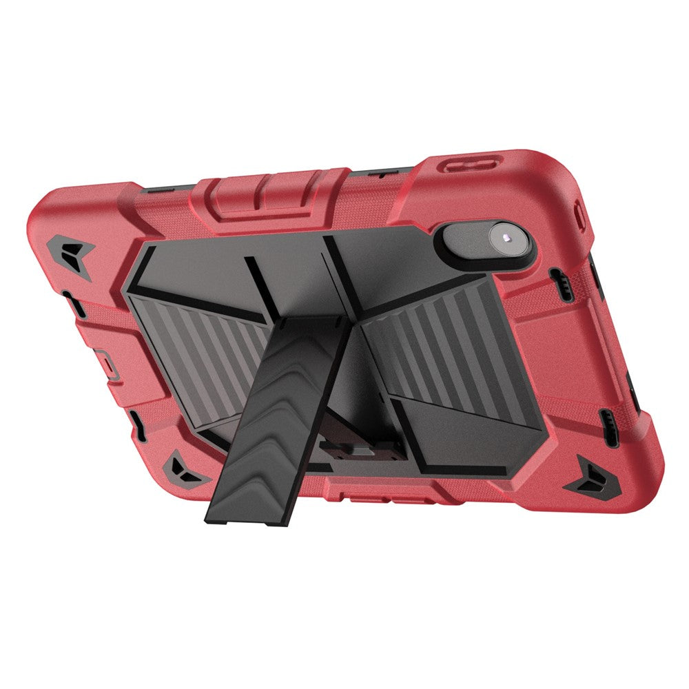 Tablet Case For Lenovo Tab M11 TB330FU 331FC / K11 / Xiaoxin Pad 11 2024 PC + Silicone Shockproof Protective Cover with Kickstand - Red + Black