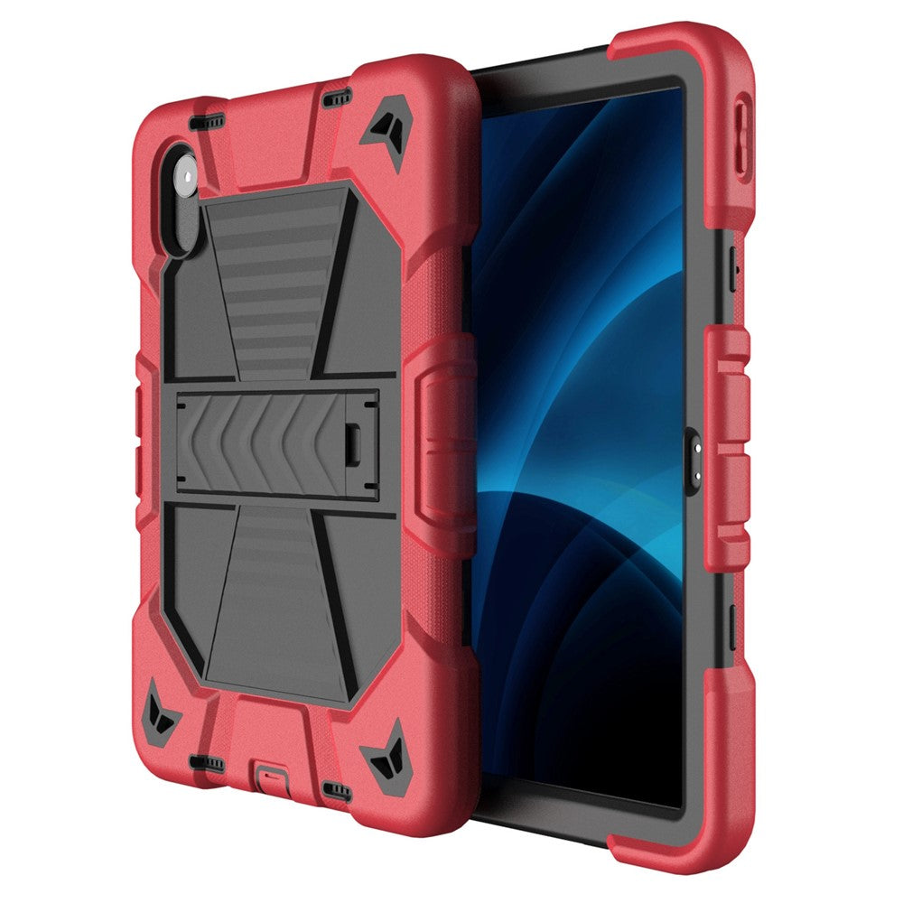 Tablet Case For Lenovo Tab M11 TB330FU 331FC / K11 / Xiaoxin Pad 11 2024 PC + Silicone Shockproof Protective Cover with Kickstand - Red + Black