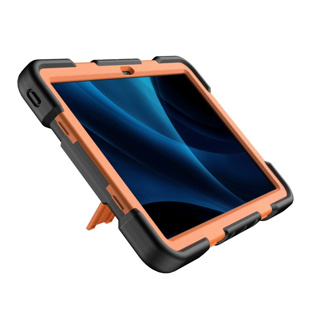Tablet Case For Lenovo Tab M11 TB330FU 331FC / K11 / Xiaoxin Pad 11 2024 PC + Silicone Shockproof Protective Cover with Kickstand - Black + Orange