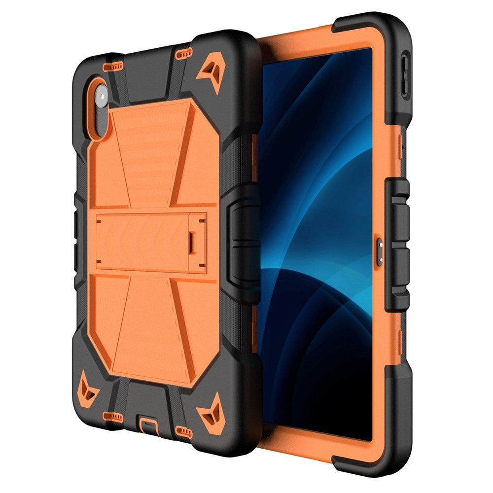 Tablet Case For Lenovo Tab M11 TB330FU 331FC / K11 / Xiaoxin Pad 11 2024 PC + Silicone Shockproof Protective Cover with Kickstand - Black + Orange