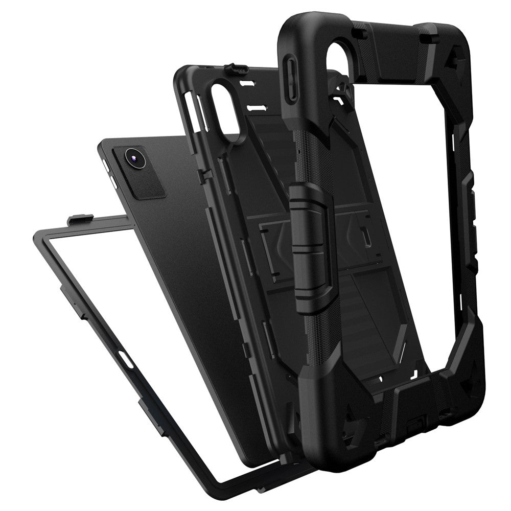 Tablet Case For Lenovo Tab M11 TB330FU 331FC / K11 / Xiaoxin Pad 11 2024 PC + Silicone Shockproof Protective Cover with Kickstand - Black