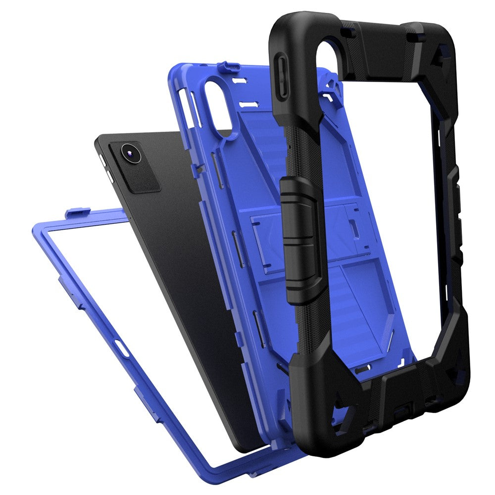 Tablet Case For Lenovo Tab M11 TB330FU 331FC / K11 / Xiaoxin Pad 11 2024 PC + Silicone Shockproof Protective Cover with Kickstand - Black + Blue