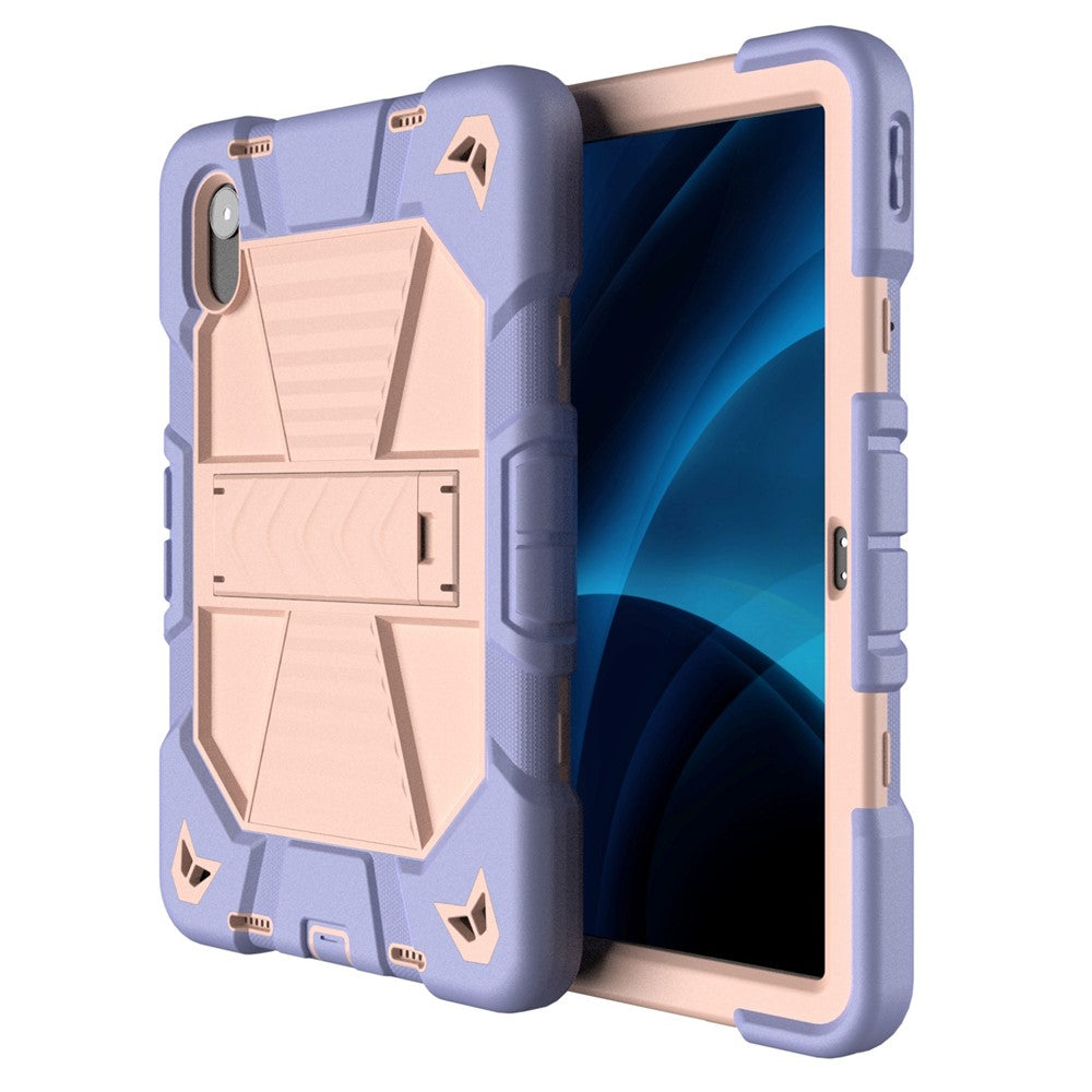 Tablet Case For Lenovo Tab M11 TB330FU 331FC / K11 / Xiaoxin Pad 11 2024 PC + Silicone Shockproof Protective Cover with Kickstand - Purple + Pink