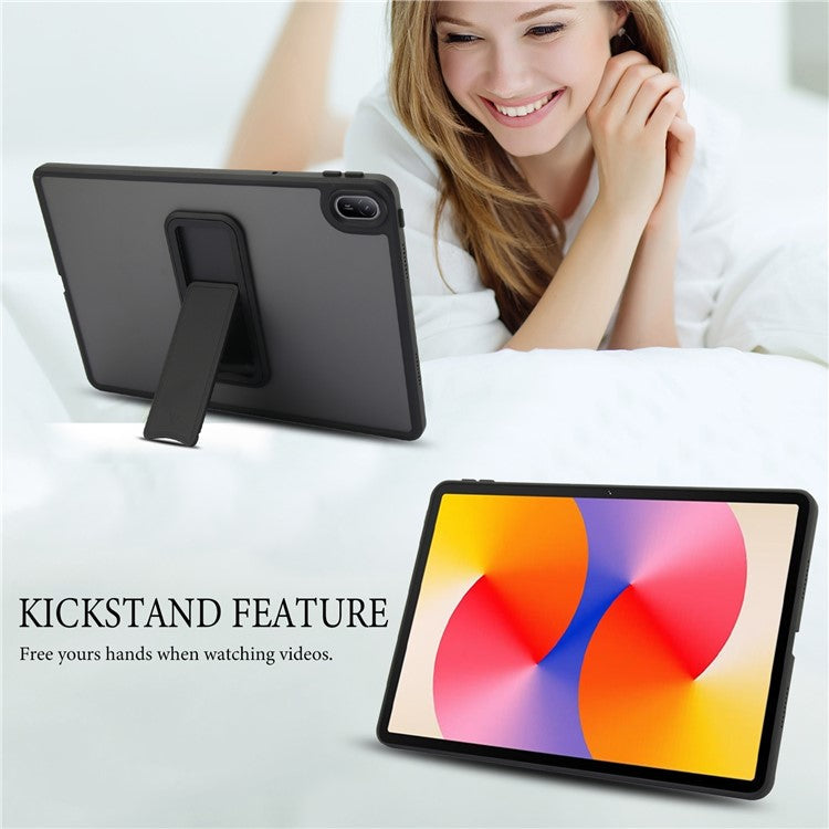For Huawei MatePad SE 11 Case with Kickstand TPU + PC Skin-Touch Tablet Cover - Black