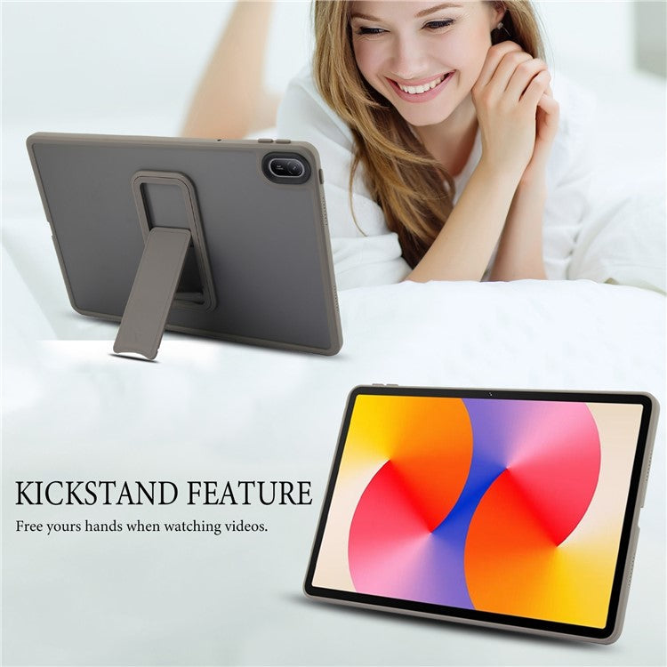 For Huawei MatePad SE 11 Case with Kickstand TPU + PC Skin-touch Tablet Cover - Grey