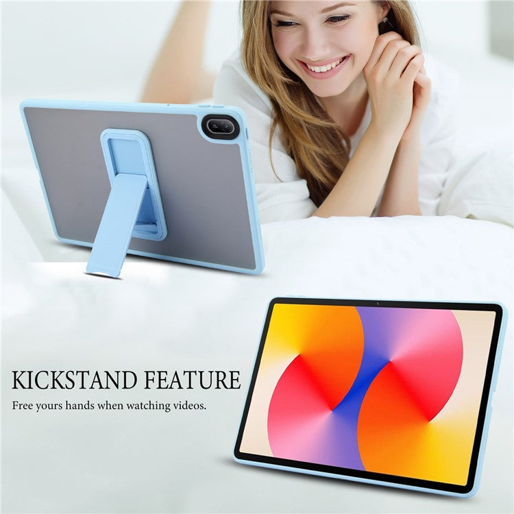 For Huawei MatePad SE 11 Case with Kickstand TPU + PC Skin-touch Tablet Cover - Baby Blue