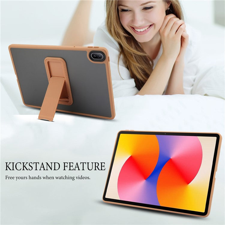 For Huawei MatePad SE 11 Case with Kickstand TPU + PC Skin-touch Tablet Cover - Desert Gold