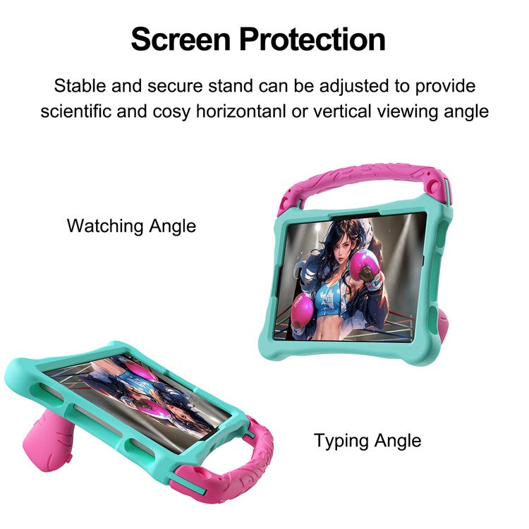 For Huawei MatePad SE 11 Case Boxing Style EVA Tablet Cover with Handle Kickstand - Mint Green / Rose
