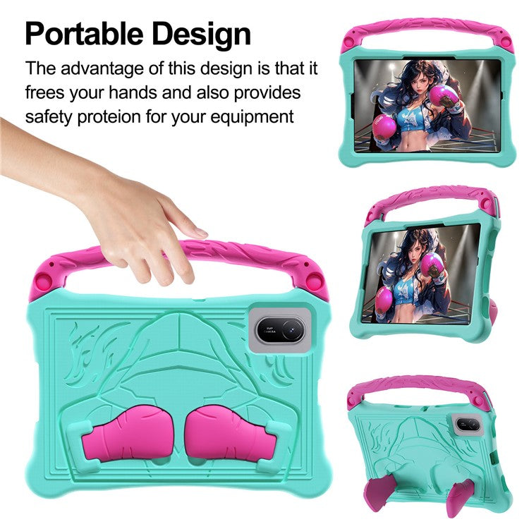 For Huawei MatePad SE 11 Case Boxing Style EVA Tablet Cover with Handle Kickstand - Mint Green / Rose