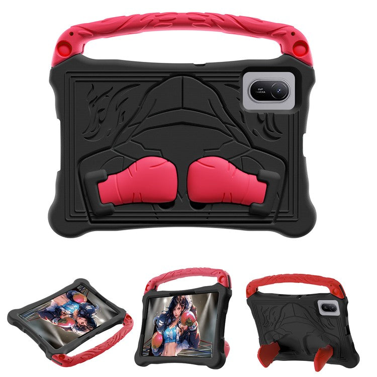 For Huawei MatePad SE 11 Case Boxing Style EVA Tablet Cover with Handle Kickstand - Black / Red